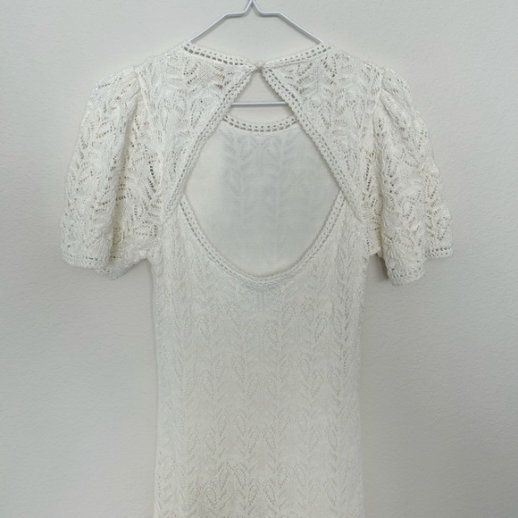 Sezane Izia Knit Midi Dress White NWT - Picture 8 of 11